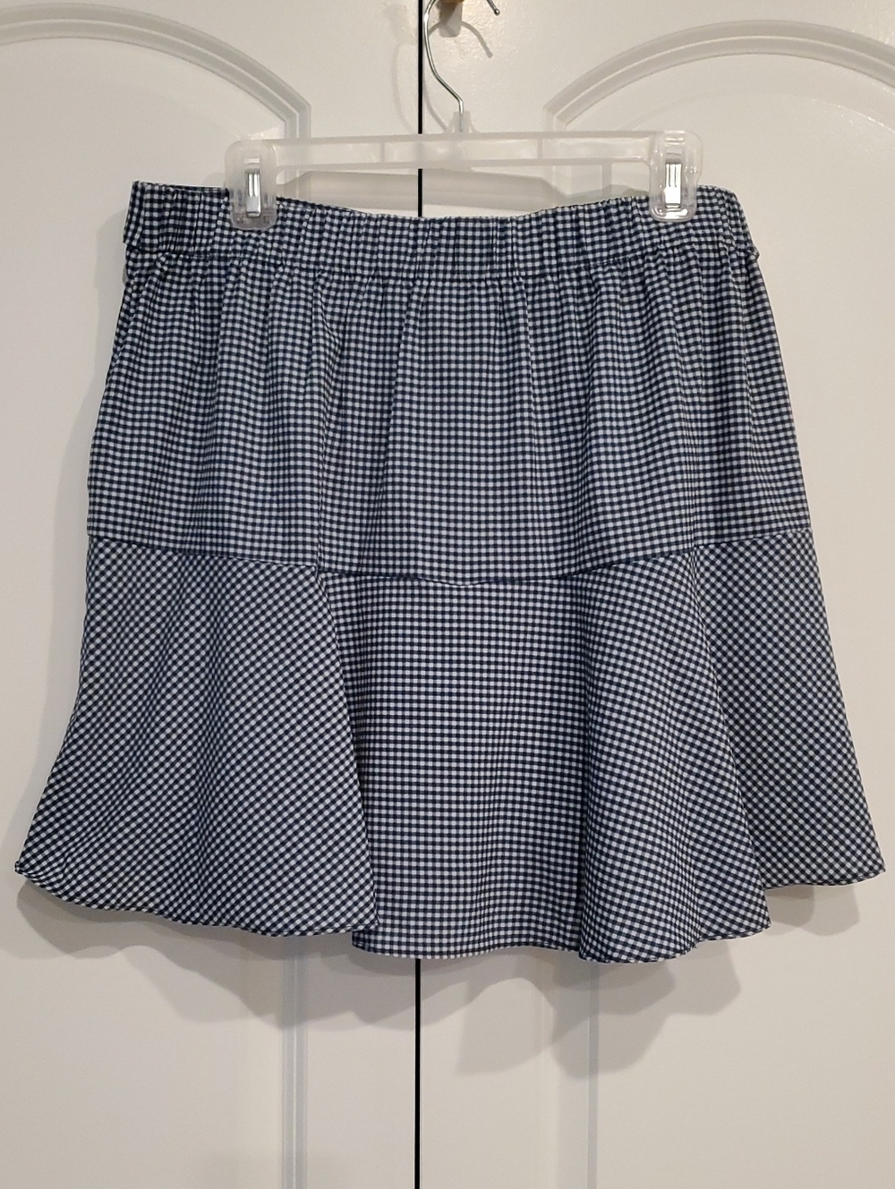 Blue Gingham Pull On Tie-Waist Flounce Skort - Picture 2 of 4
